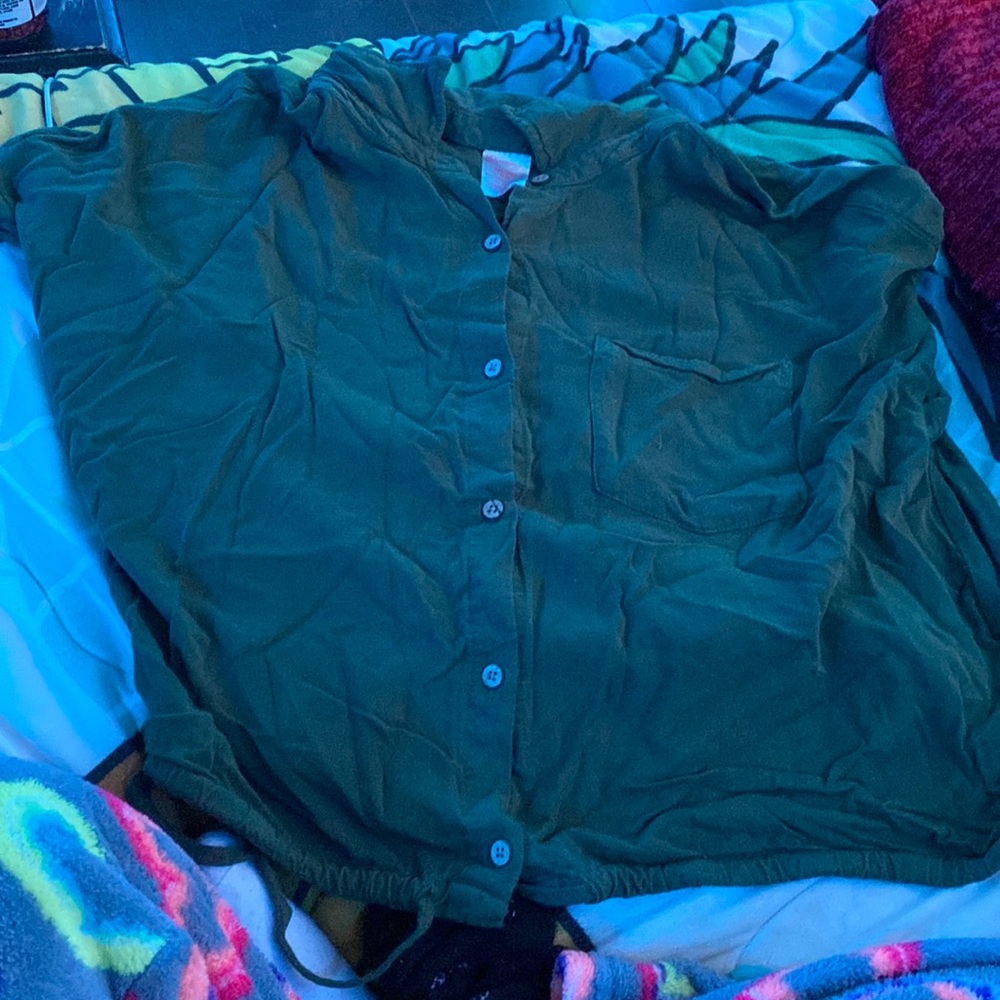 Navy Green Summer Shirt